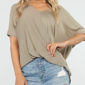 Olive blouse by fashion nova